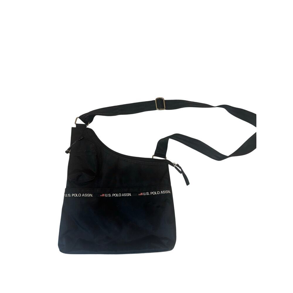 U.S. Polo Assn.Black Nylon Crossbody Bag Adjustable Strap Lightweight Purse Y2K
